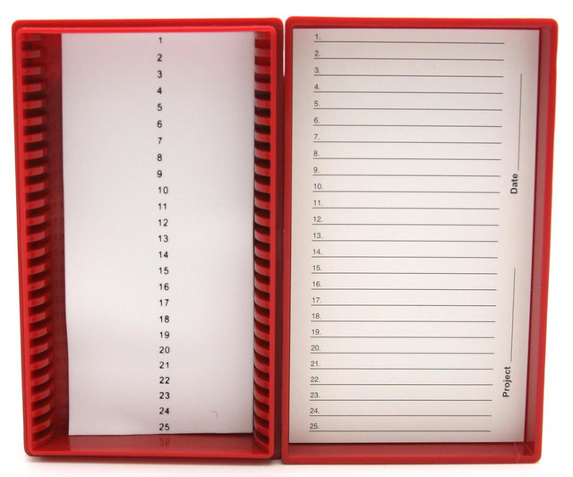 25-PLACE MICROSCOPE SLIDE BOX